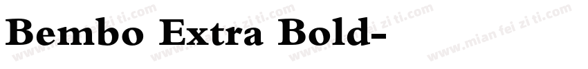 Bembo Extra Bold字体转换